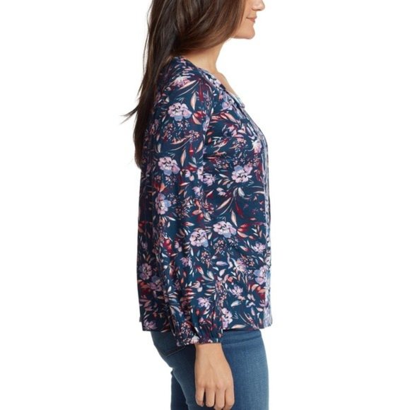 VINTAGE AMERICA Floral Printed Long Sleeve Blouse - NWT - Picture 3 of 3